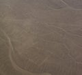 Aerial airplane panoramic view to Nazca geoglyph lines aka Monkey, Ica, Peru Royalty Free Stock Photo