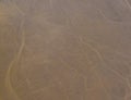 Aerial airplane panoramic view to Nazca geoglyph lines aka Monkey, Ica, Peru Royalty Free Stock Photo