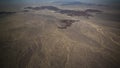 Aerial airplane panoramic view to Nazca plateau with geoglyph lines , Ica, Peru