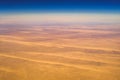 Aerial airplane view of Sahara desert in Egypt Royalty Free Stock Photo