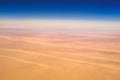 Aerial airplane view of Sahara desert in Egypt Royalty Free Stock Photo