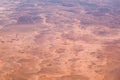 Aerial airplane view of Sahara desert in Egypt Royalty Free Stock Photo