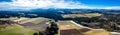 Aerial Alpenvorland landscape with Mountain Range Alps in the back. Bavaria, Aying Germany Royalty Free Stock Photo