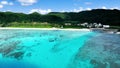 Aerial of Ama Beach on Zamami island, Kerama islands chain, Okinawa Naha, Japan