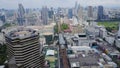 Aerial of an amazing landscape on a China city with modern skyscrapers and enterprises. Top view on a developed Hong