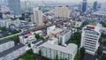 Aerial of an amazing landscape on a China city with modern skyscrapers and enterprises. Top view on a developed Hong