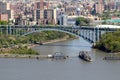 Aerial Amtrak Spuyen Duyvil Railroad Swing Bridge