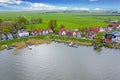 Aerial from the ancient village Durgerdam at the IJsselmeer in the Netherlands Royalty Free Stock Photo