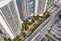 Aerial angle highrise condominiums in South Florida