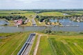 Aerial from aquaduct Galamadammen at Koudum in Friesland the Netherlands