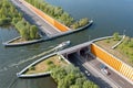 Aerial from the aquaduct in Harderwijk at the Veluwemeer in the Netherlands Royalty Free Stock Photo