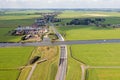 Aerial from aquaduct Jeltesloot in Friesland the Netherlands