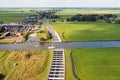 Aerial from aquaduct Jeltesloot in Friesland the Netherlands