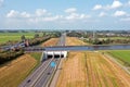 Aerial from Aquaduct Mid Fryslan in Friesland the Netherlands