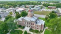 Aerial Orbit of Elkhart County Courthouse with Clear Skies