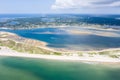 Aerial of Atlantic Ocean and Scenic Beach on Cape Cod Royalty Free Stock Photo