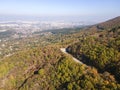 Aerial Autumn landscaape of Vitosha Mountain, Bulgaria Royalty Free Stock Photo