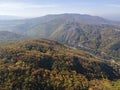 Aerial Autumn landscaape of Vitosha Mountain, Bulgaria Royalty Free Stock Photo