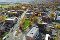 Aerial autumn scene of Hartford, Connecticut, United States Royalty Free Stock Photo