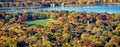 Aerial Autumn View of Central Park in New York City Royalty Free Stock Photo