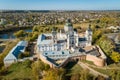 Aerial autumn view of Monastery of the Bare Carmelites in Berdichev, Ukraine