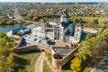 Aerial autumn view of Monastery of the Bare Carmelites in Berdichev, Ukraine