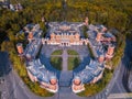 Aerial autumn view of Petroff Palace ,Russia. Petrovsky palace. Moscow