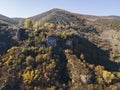 Aerial Autumn view of Polska Skakavitsa waterfall, Bulgaria