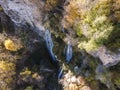 Aerial Autumn view of Polska Skakavitsa waterfall, Bulgaria