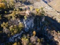 Aerial Autumn view of Polska Skakavitsa waterfall, Bulgaria