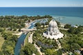 Aerial Baha`i Temple and Harbor