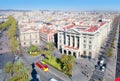 Aerial Barcelona view with Ramblas and Colon Royalty Free Stock Photo