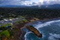 Aerial of Battle Rock in Port Orford Royalty Free Stock Photo