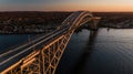 Aerial of Bayonne Steel Arch Bridge - Kill Van Kull - Bayonne, New Jersey and Staten Island, New York City, New York Royalty Free Stock Photo