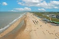 Aerial from the beach at Bloemendaal aan Zee in the Netherlands Royalty Free Stock Photo