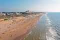 Aerial from the beach in Noordwijk aan Zee in the Netherlands