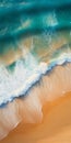 Aerial Beach Photography: Realistic Hyper-detail In Cyan And Amber Royalty Free Stock Photo