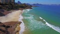 Aerial of Beaches of Ipanema & Copacabana in Rio de Janeiro Brazil