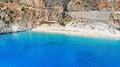 Aerial. Beautiful Kaputas beach with turquoise water, Turkey. One of the world best beaches. Picturesque sea bay in southwestern T Royalty Free Stock Photo