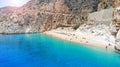 Aerial. Beautiful Kaputas beach with turquoise water, Turkey. Royalty Free Stock Photo