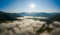 Aerial Beautiful Nature Norway over the clouds