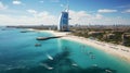 Aerial beautiful shot of Burj Al Arab Royalty Free Stock Photo