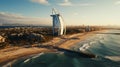 Aerial beautiful shot of Burj Al Arab Royalty Free Stock Photo