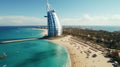 Aerial beautiful shot of Burj Al Arab Royalty Free Stock Photo