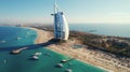 Aerial beautiful shot of Burj Al Arab Royalty Free Stock Photo