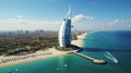 Aerial beautiful shot of Burj Al Arab Royalty Free Stock Photo