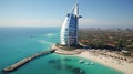 Aerial beautiful shot of Burj Al Arab Royalty Free Stock Photo