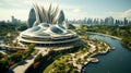 Aerial beautiful shot of Grand Park City Hall in Singapore Royalty Free Stock Photo