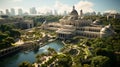 Aerial beautiful shot of Grand Park City Hall in Singapore Royalty Free Stock Photo