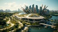 Aerial beautiful shot of Grand Park City Hall in Singapore Royalty Free Stock Photo